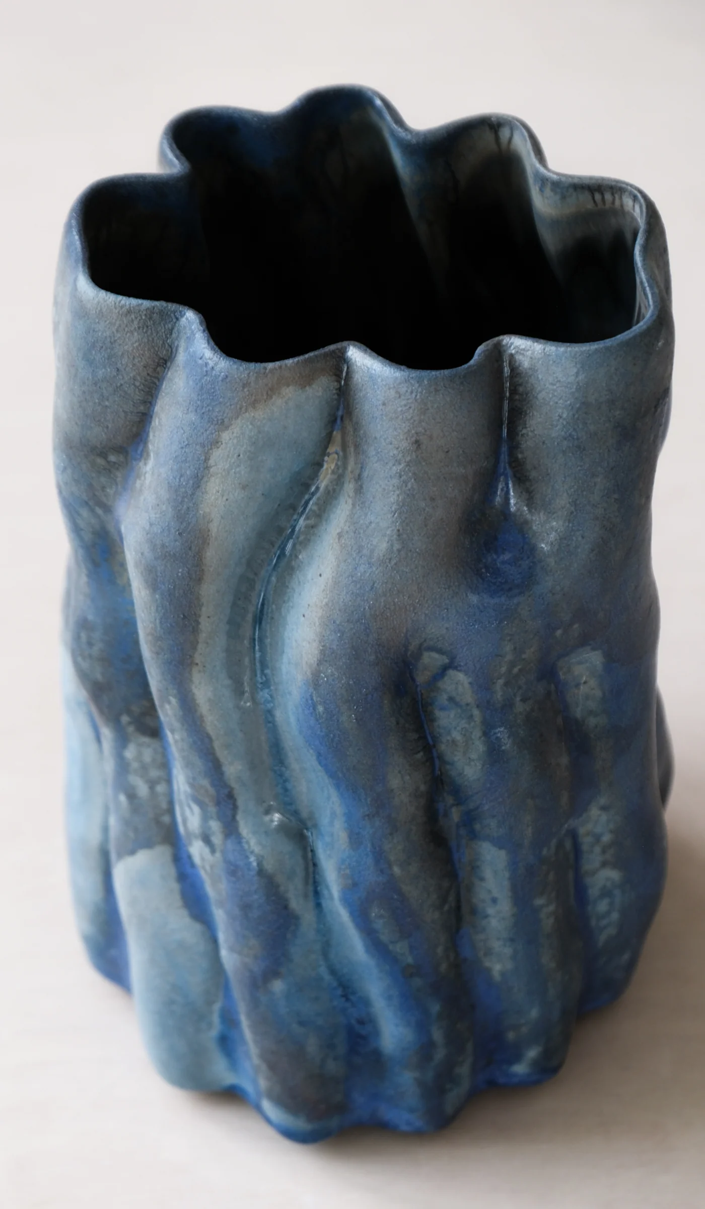 Clair Catillaz Bright Blue Ash Pinch Vessel - Image 3