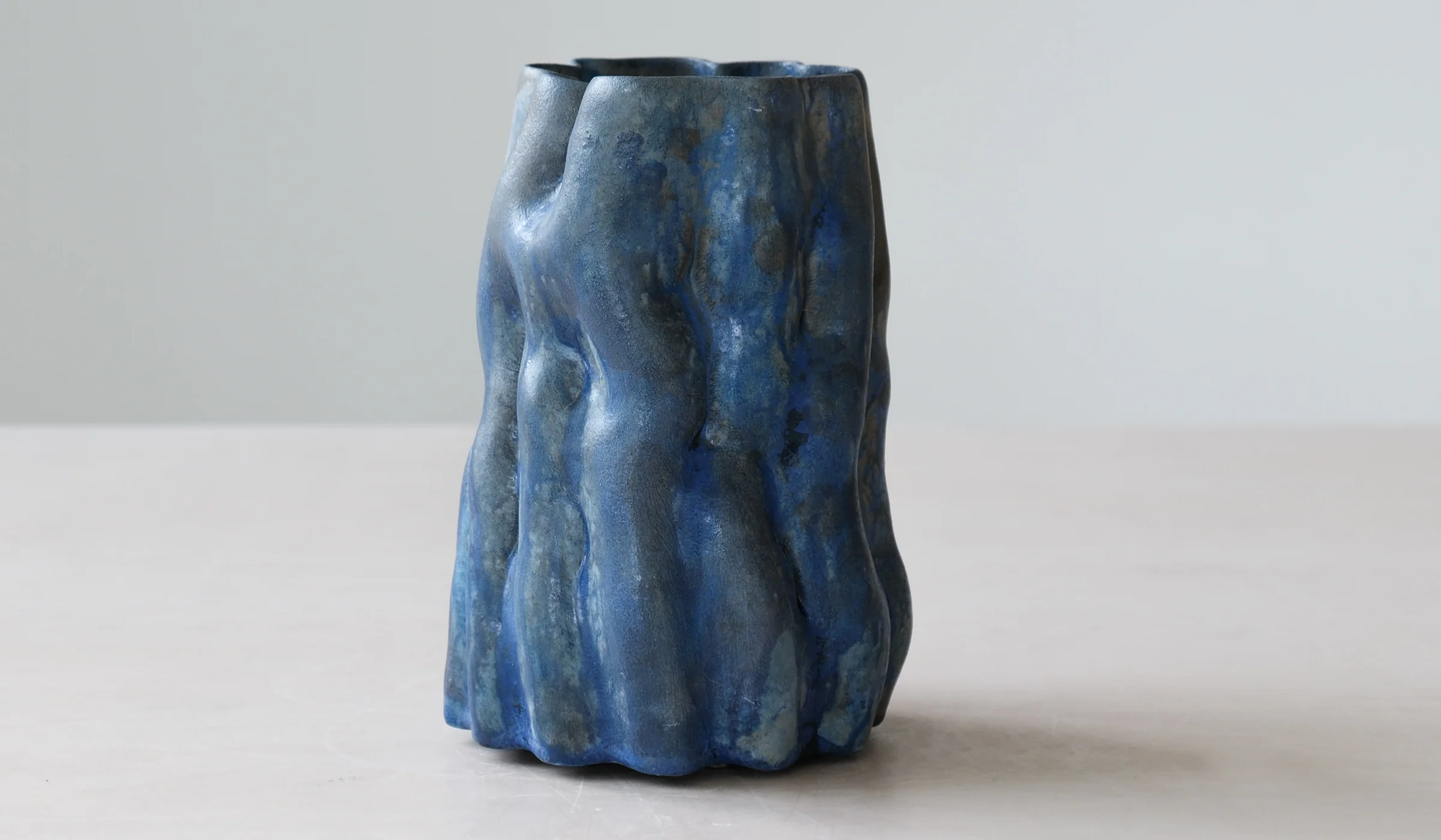 Clair Catillaz Bright Blue Ash Pinch Vessel - Image 4