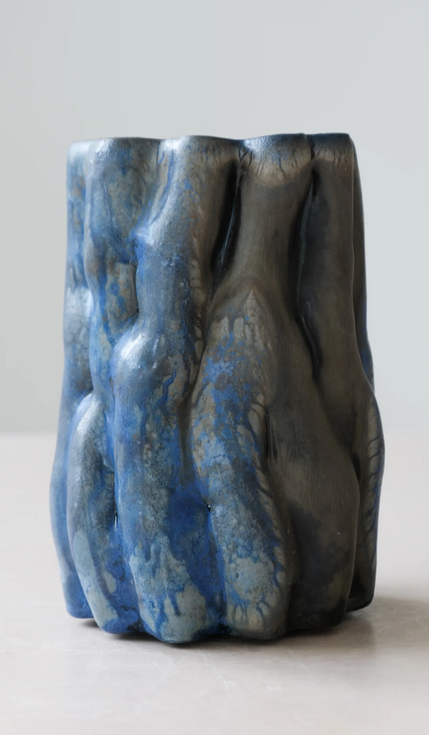 Clair Catillaz Bright Blue Ash Pinch Vessel - Image 6
