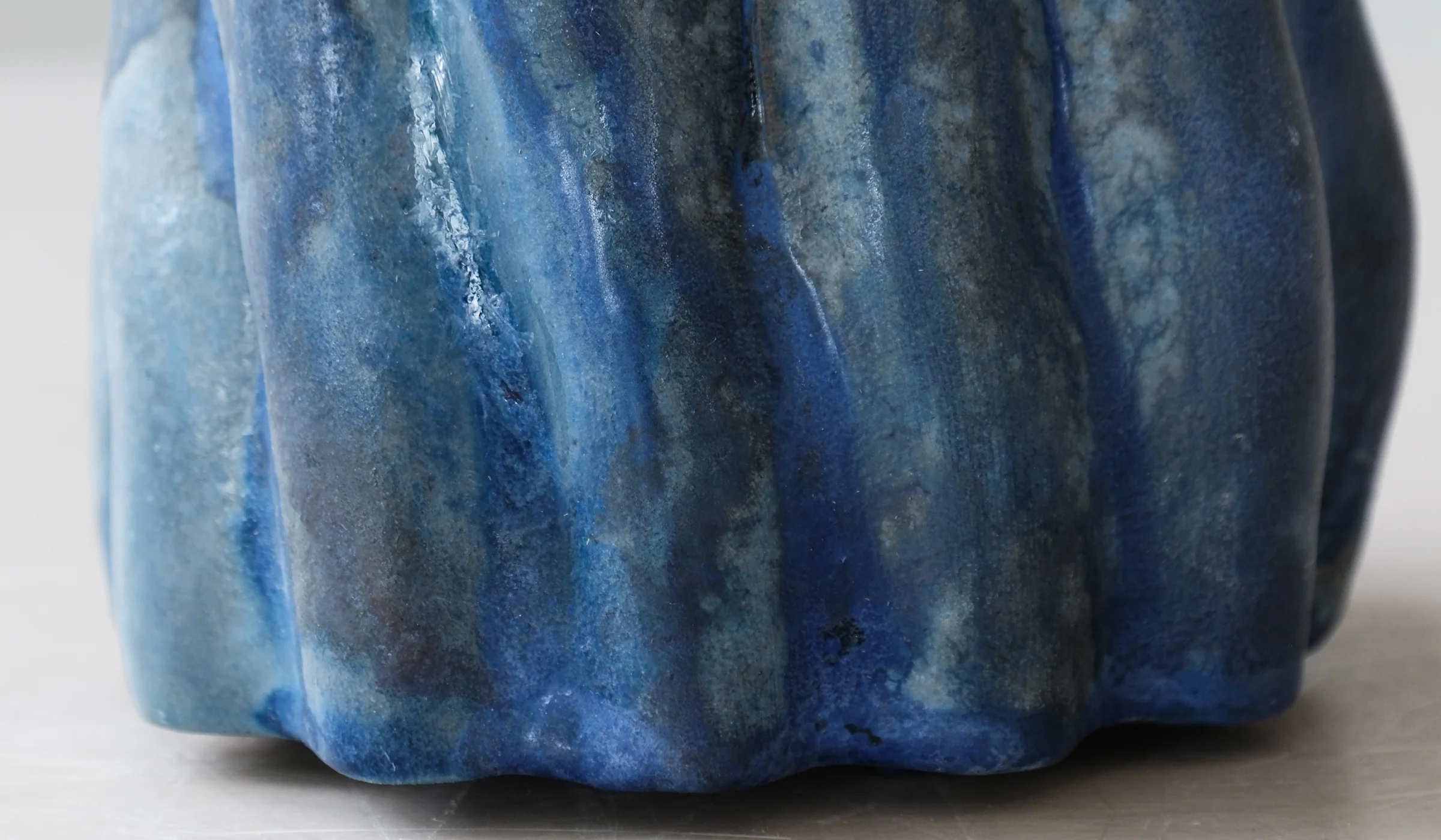 Clair Catillaz Bright Blue Ash Pinch Vessel - Image 7