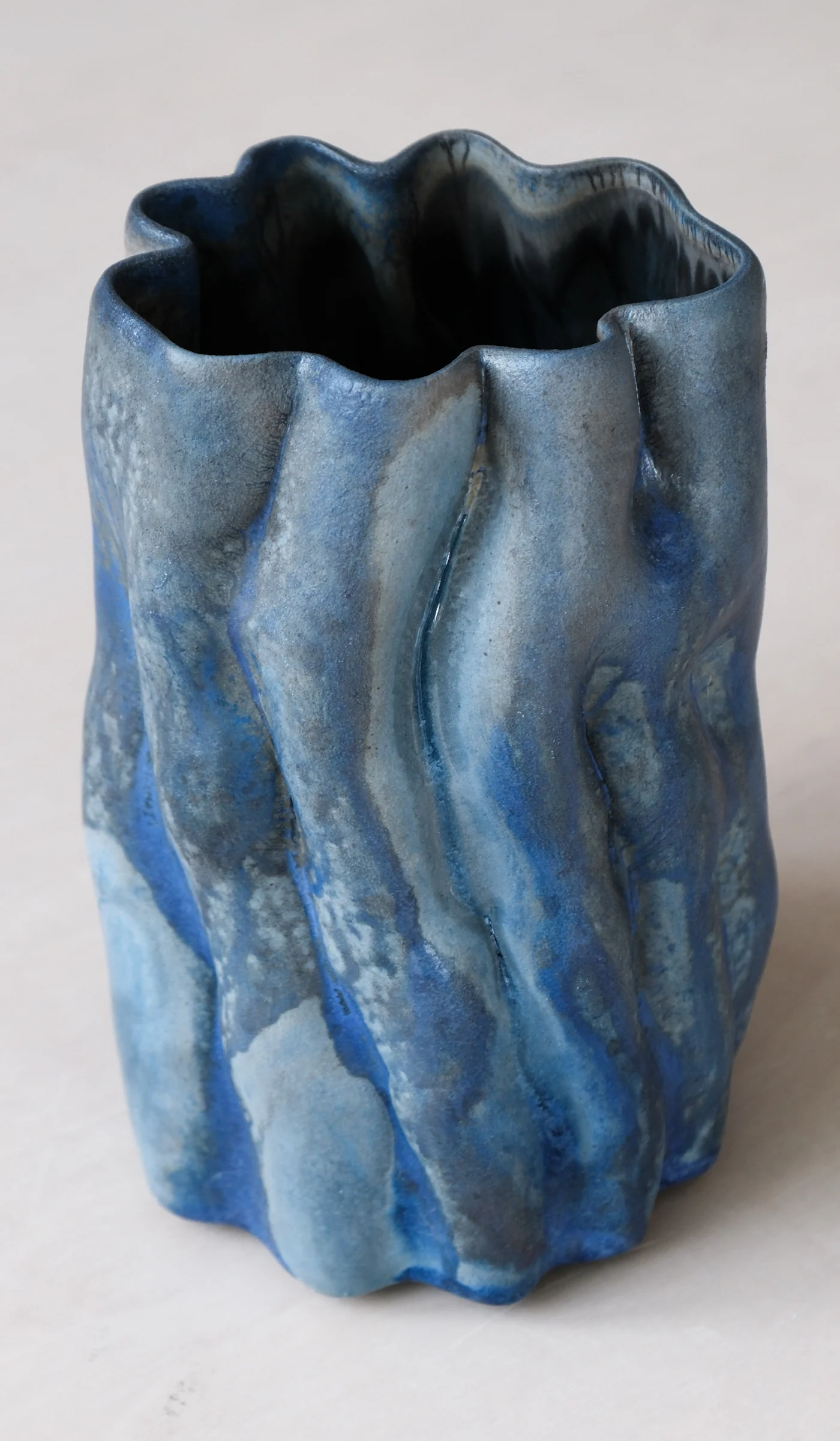 Clair Catillaz Bright Blue Ash Pinch Vessel - Image 9