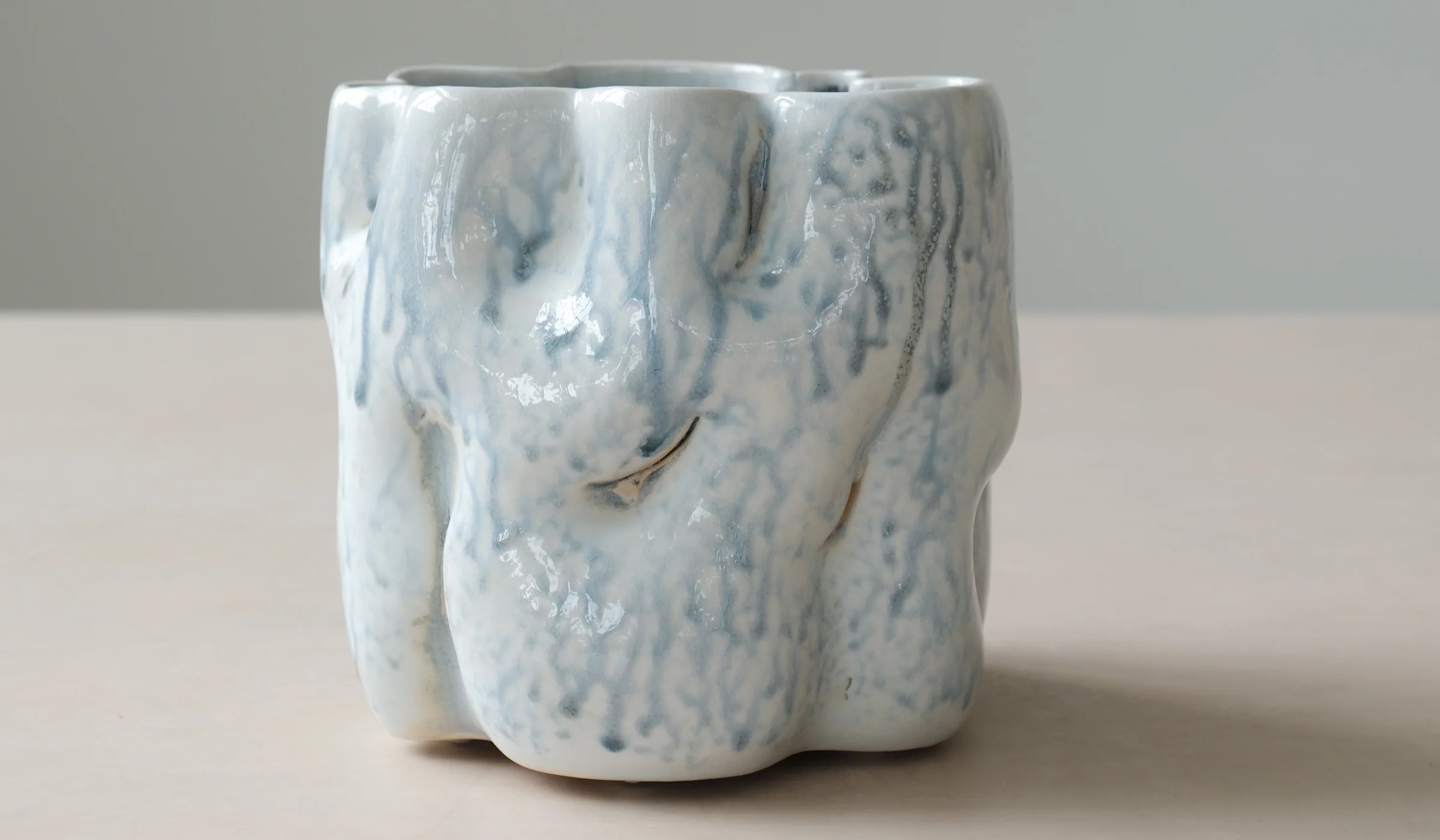 Clair Catillaz Short Blue Ash Drip Vessel - Image 10