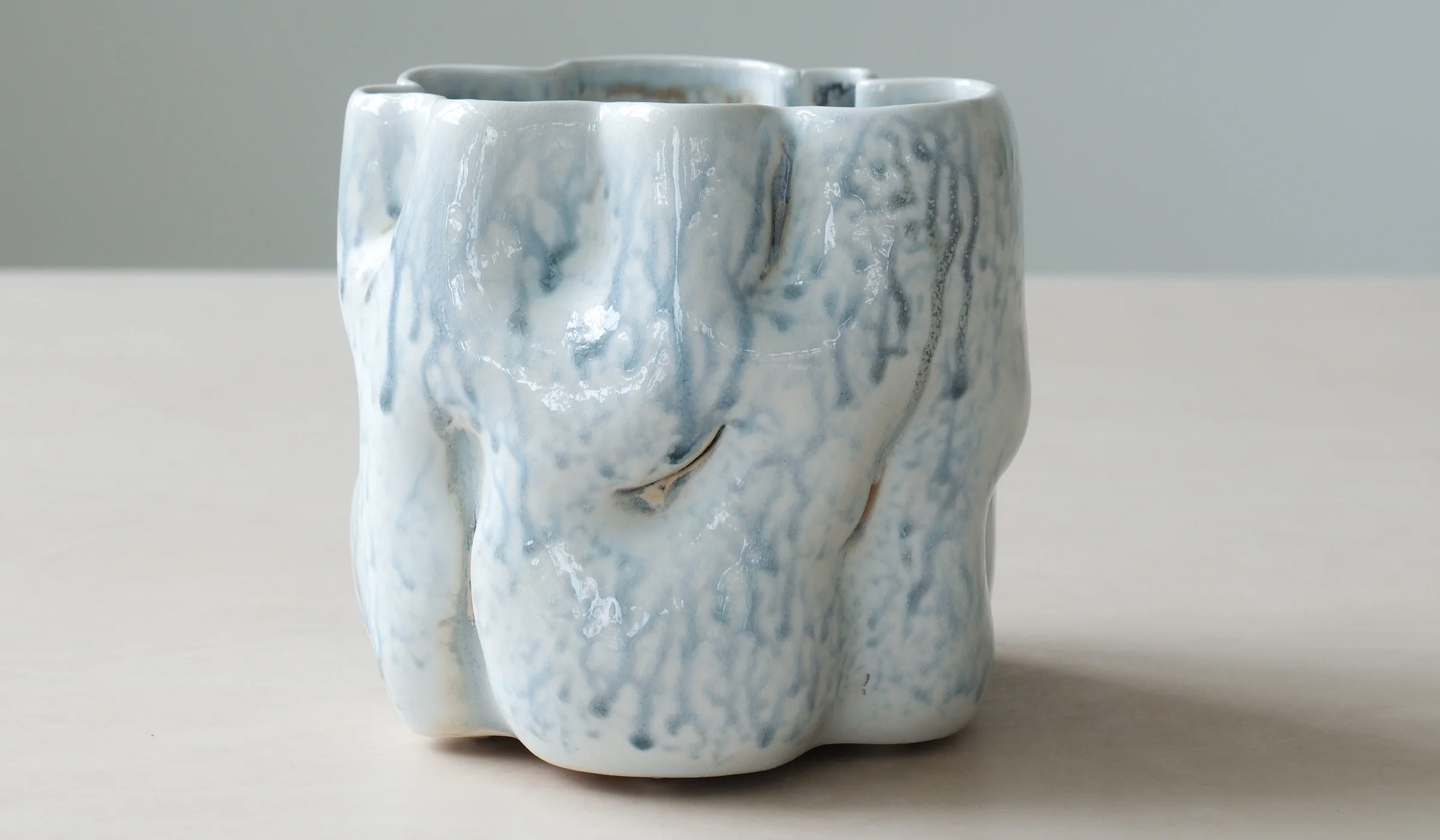 Clair Catillaz Short Blue Ash Drip Vessel - Image 11