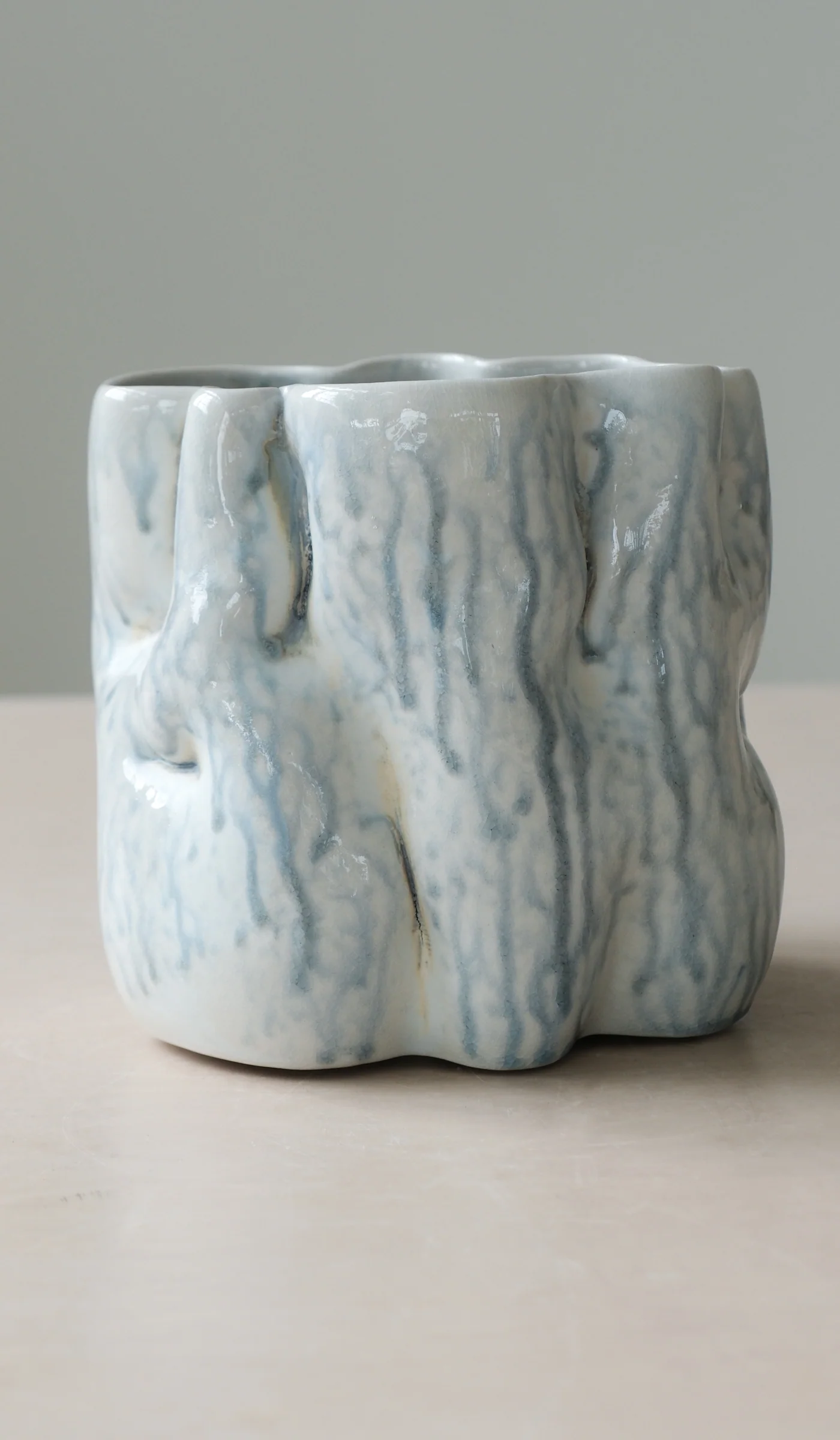 Clair Catillaz Short Blue Ash Drip Vessel - Image 14