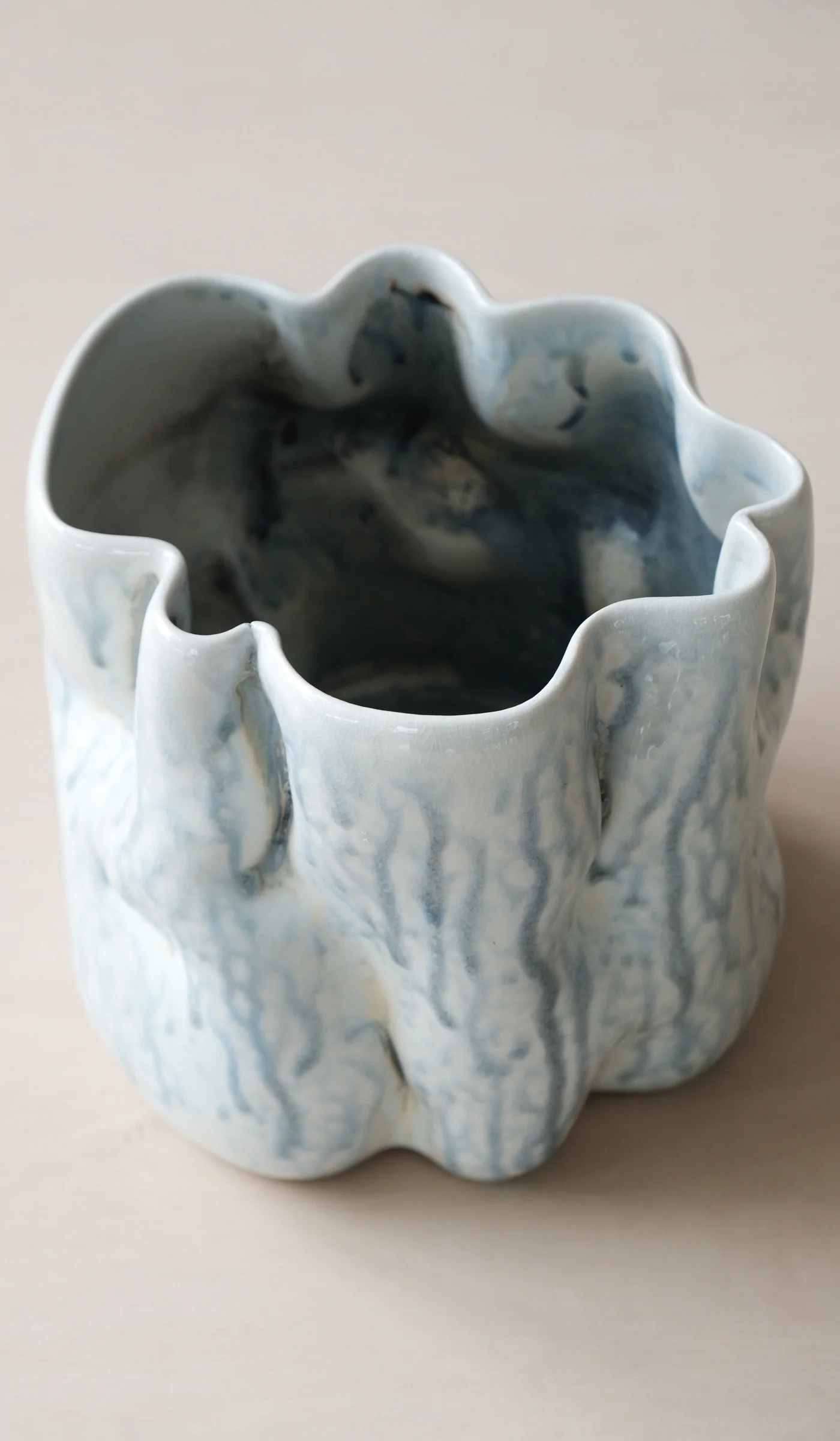 Clair Catillaz Short Blue Ash Drip Vessel - Image 3