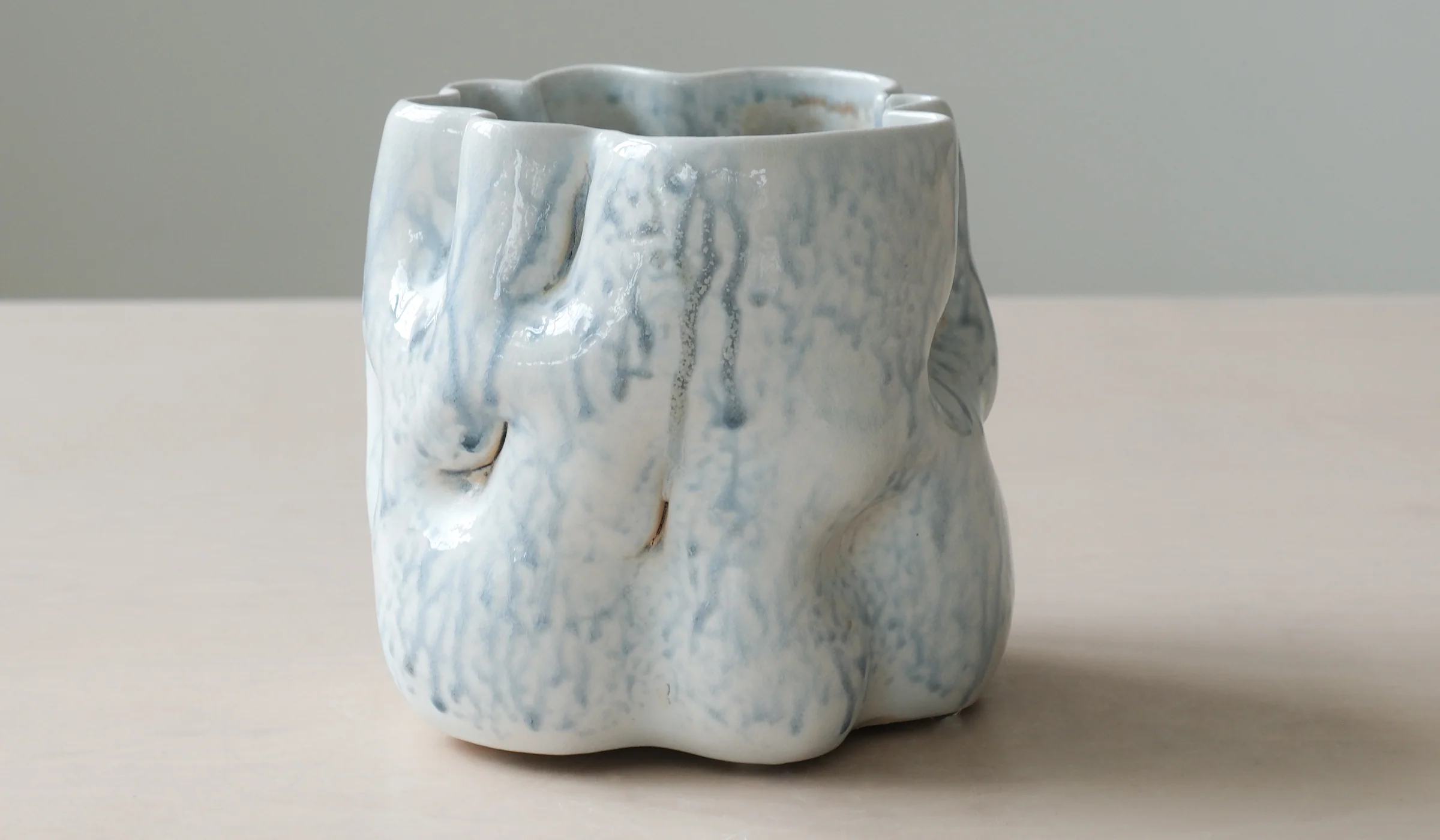 Clair Catillaz Short Blue Ash Drip Vessel - Image 4