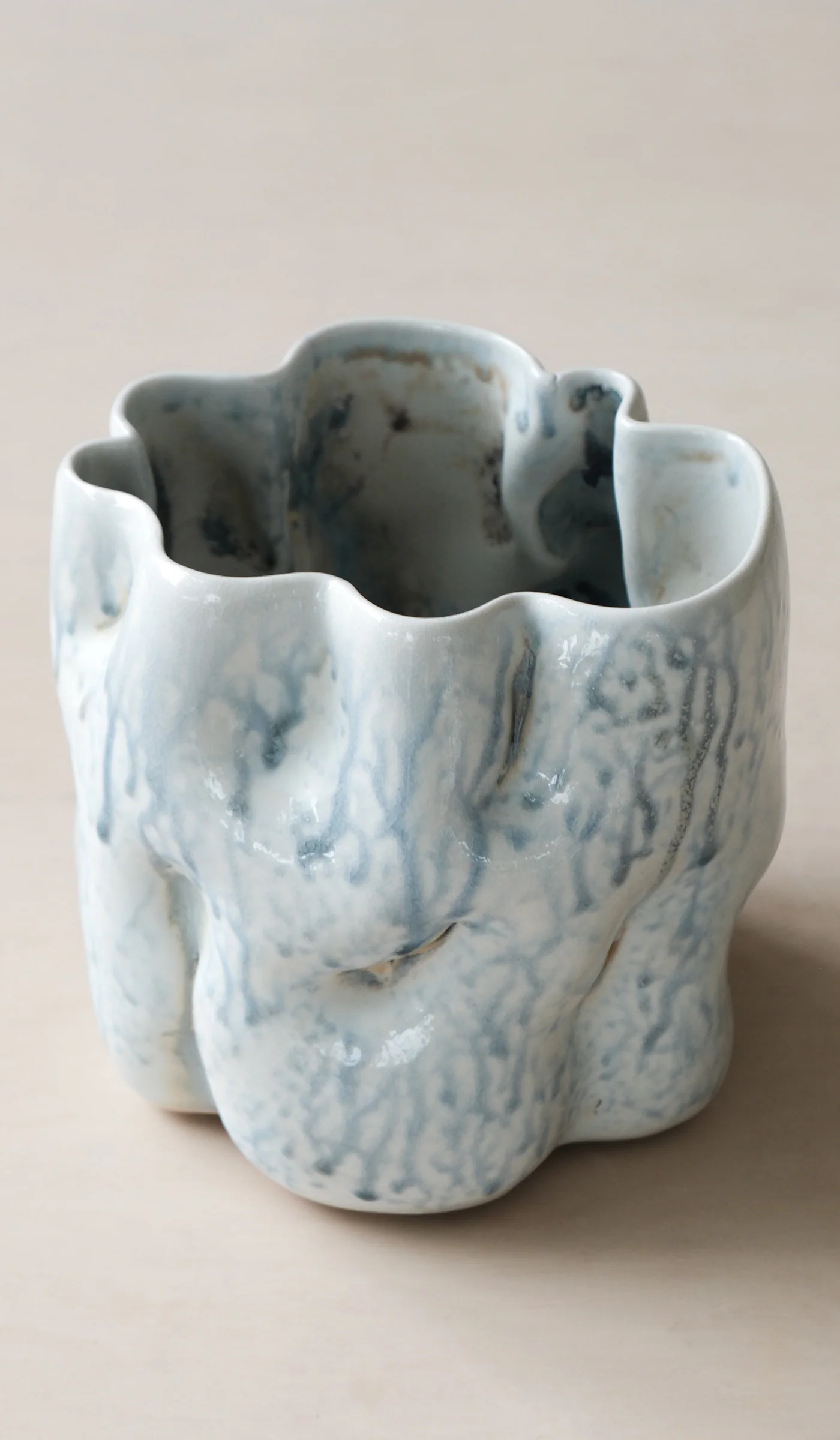 Clair Catillaz Short Blue Ash Drip Vessel - Image 8
