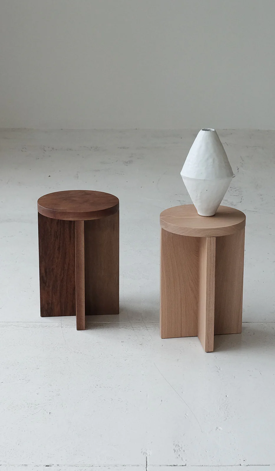 Material Round Narrow Foundation Stool / Side Table - Image 6
