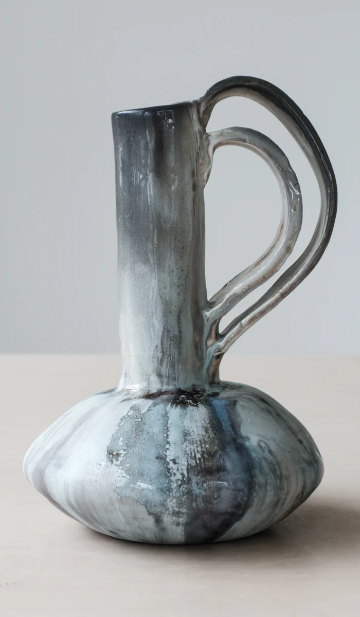 Mondays Soda Fired Bottle Vase with Handle - Image 9
