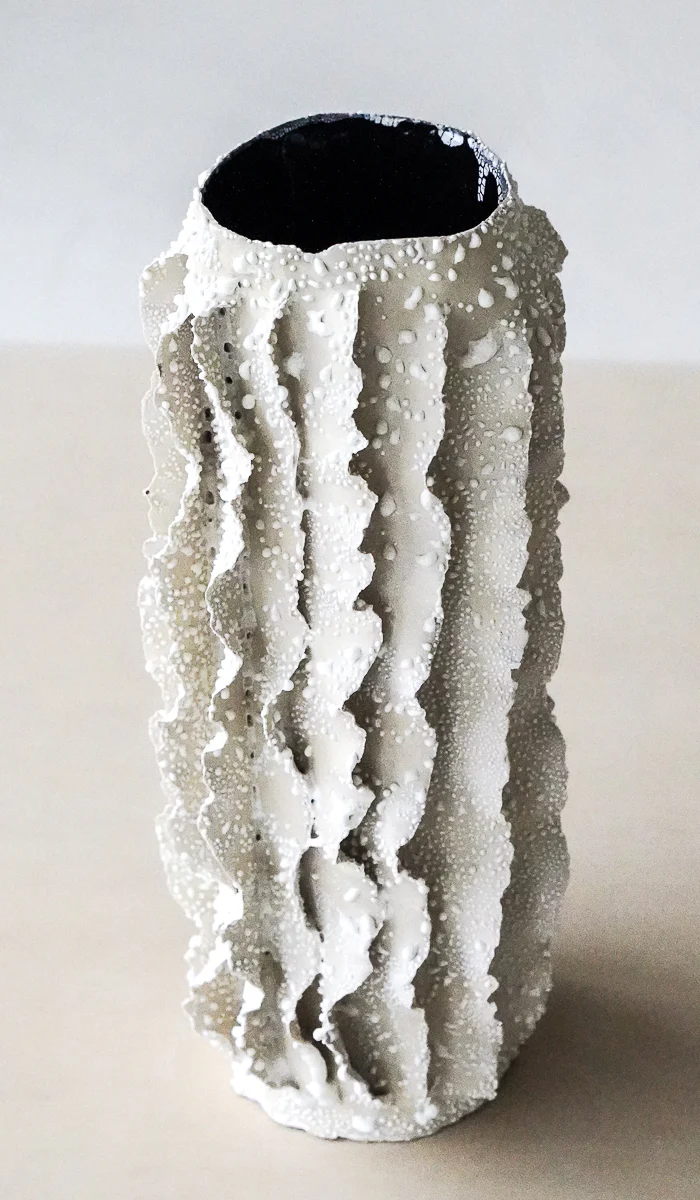 Nathalee Paolinelli White Lichen Ripple Vase No. 6 - Image 5