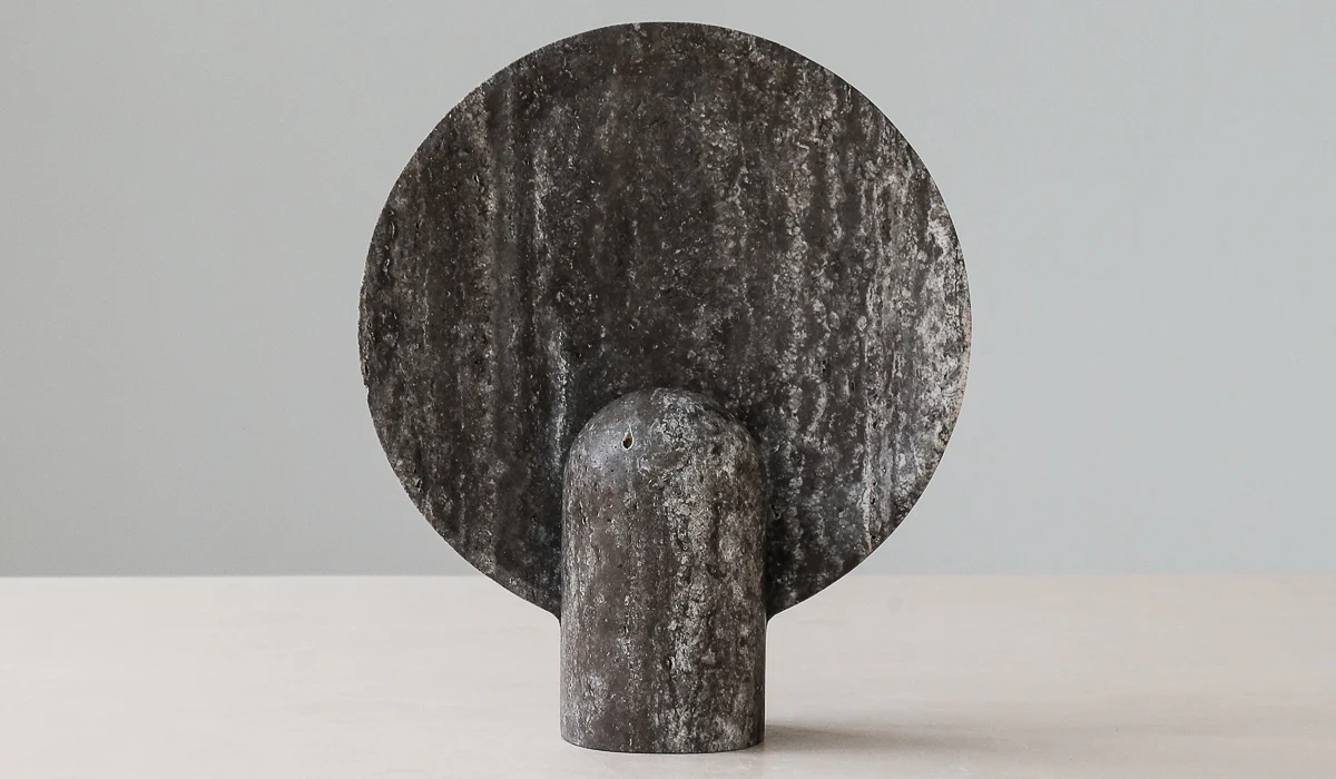 Studio Henry Wilson Black Travertine Surface Sconce Table Lamp - Image 4